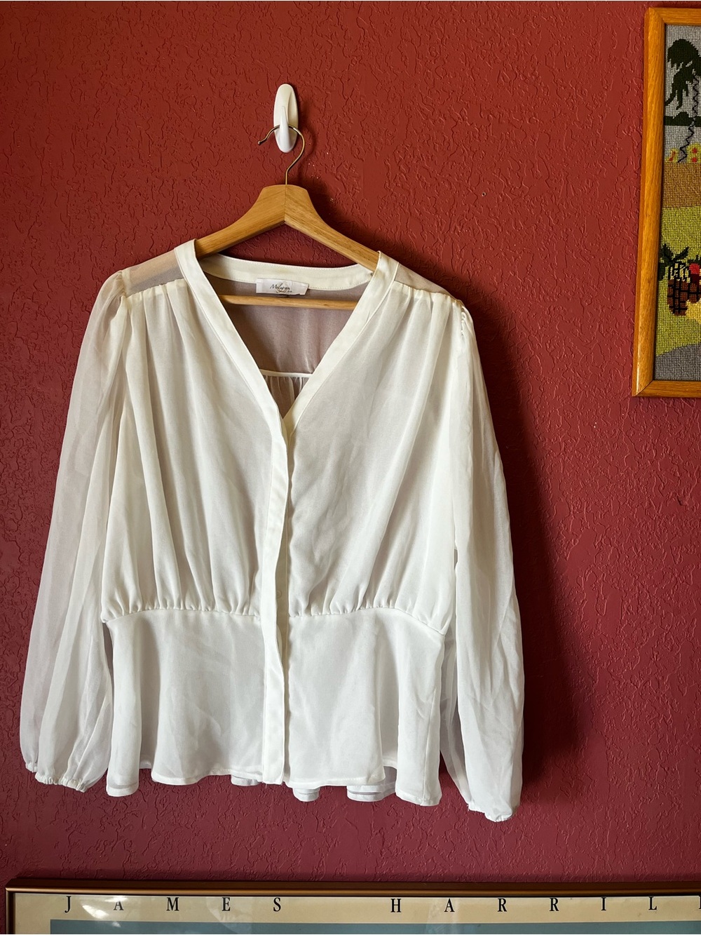 Sheer White Button-up